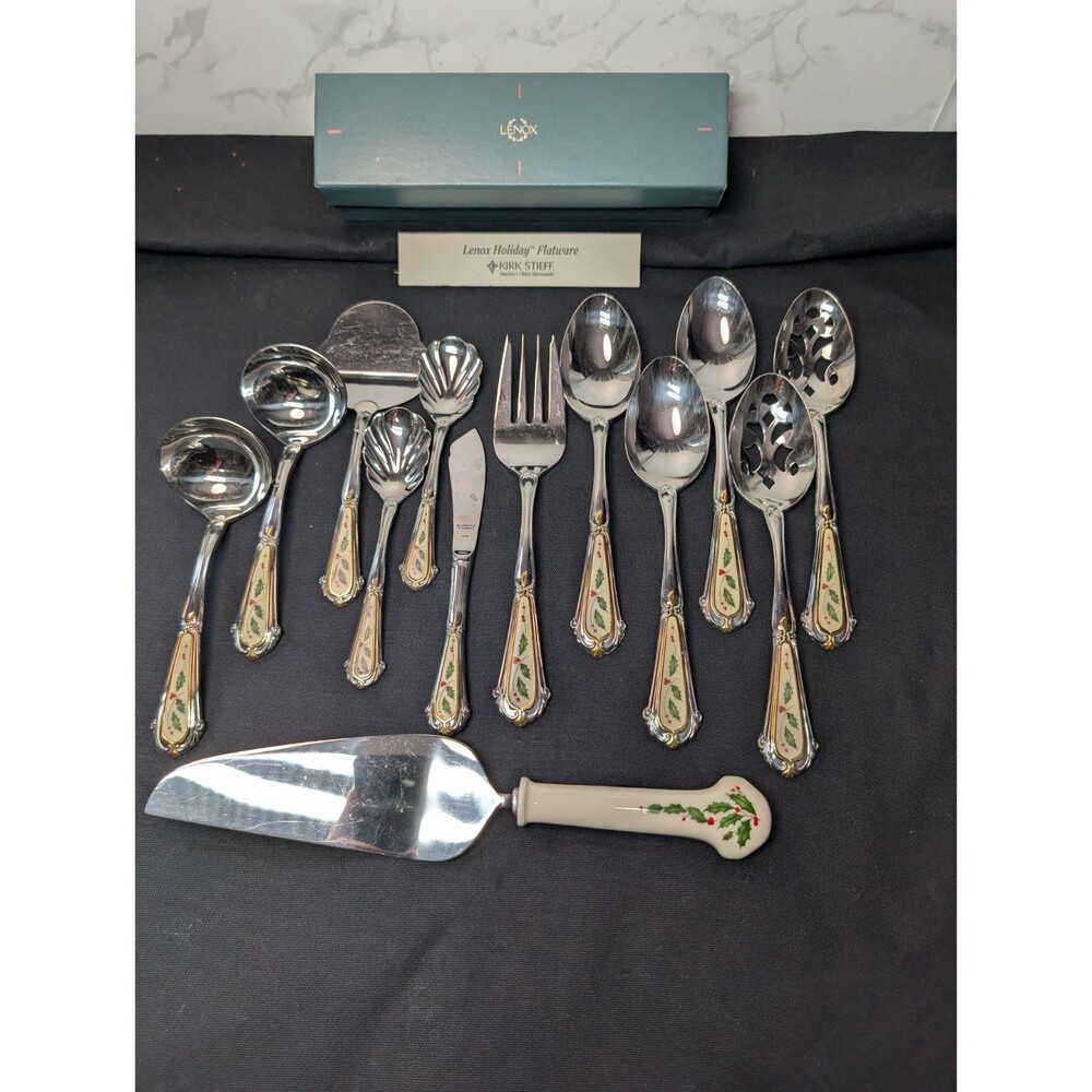 New Vintage LENOX HOLIDAY Kirk Stieff Collection Hostess Flatware Set
